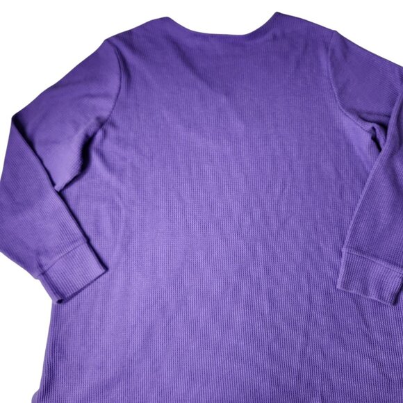 Quacker Factory Shirt Womens Purple Waffle Knit Long Sleeve Rhinestone Rivets 1X - Picture 8 of 9